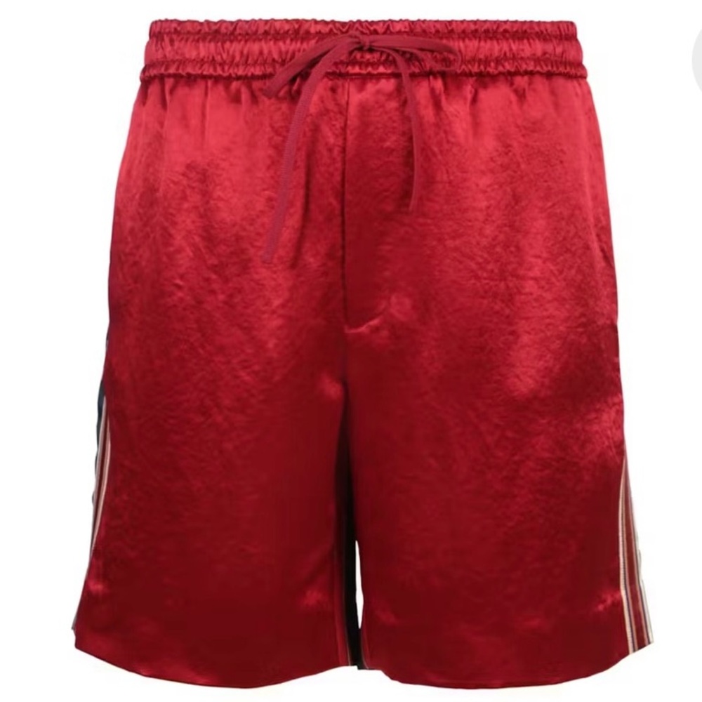 Gucci Red Athletic Shorts with Elastic Waistband